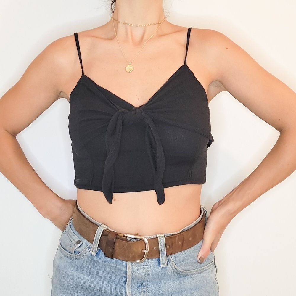 Wemen's aerie Bow Tank Top Size SP Color Black